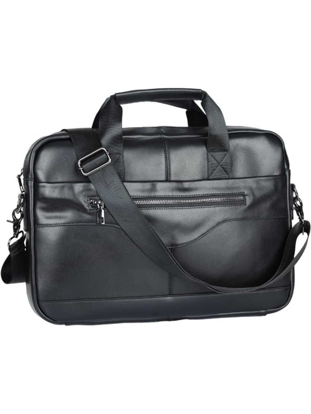 Vintage Genuine Leather Messenger Bag, 14" Slim Laptop Briefcase for Men